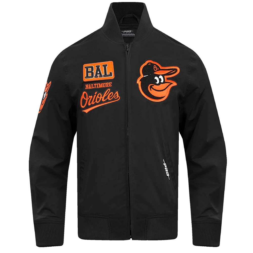 Men's Pro Standard Black Baltimore Orioles Area Code Twill Full-Zip Jacket