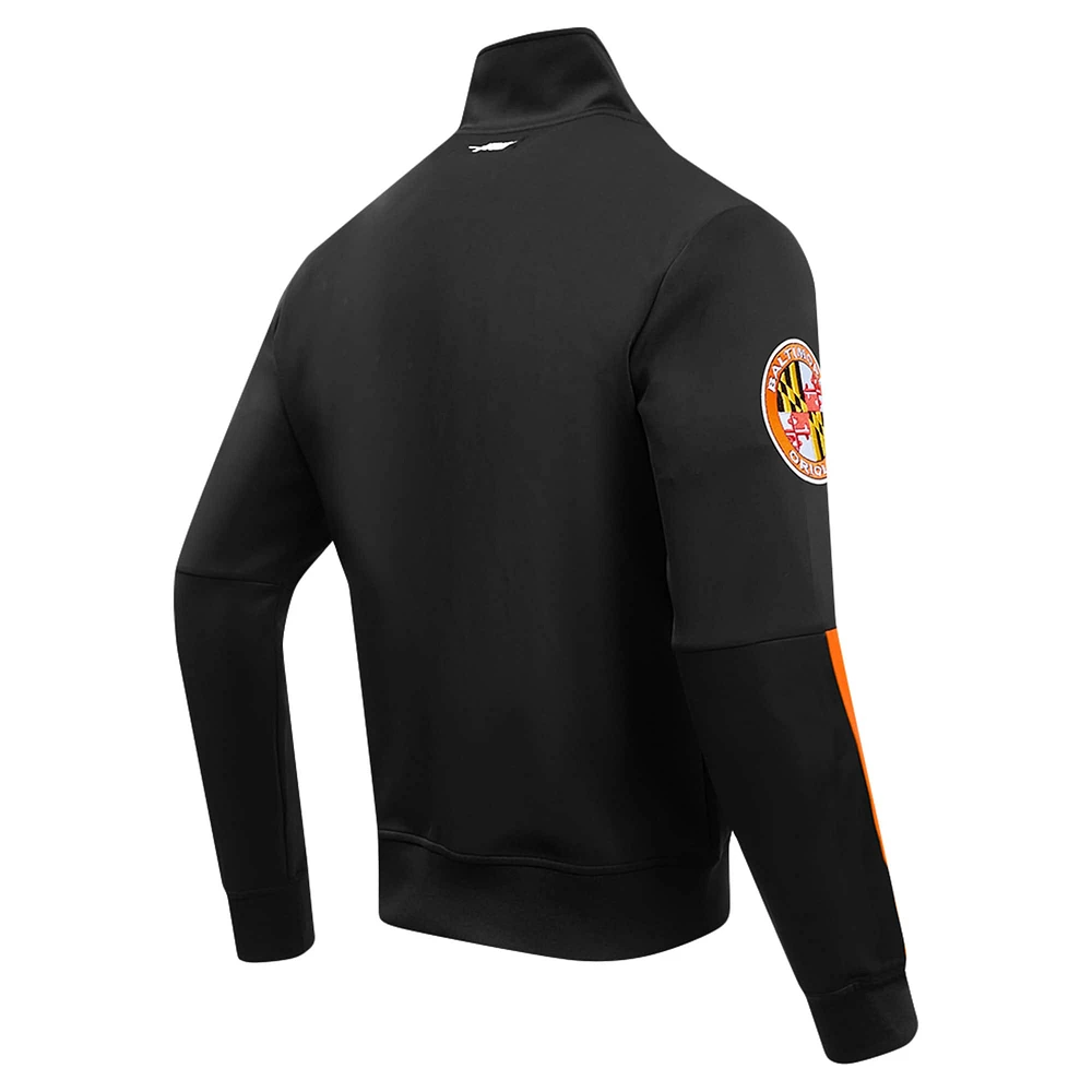 Veste de survêtement entièrement zippée Pro Standard pour hommes, Baltimore Orioles, Fast Lane, noire