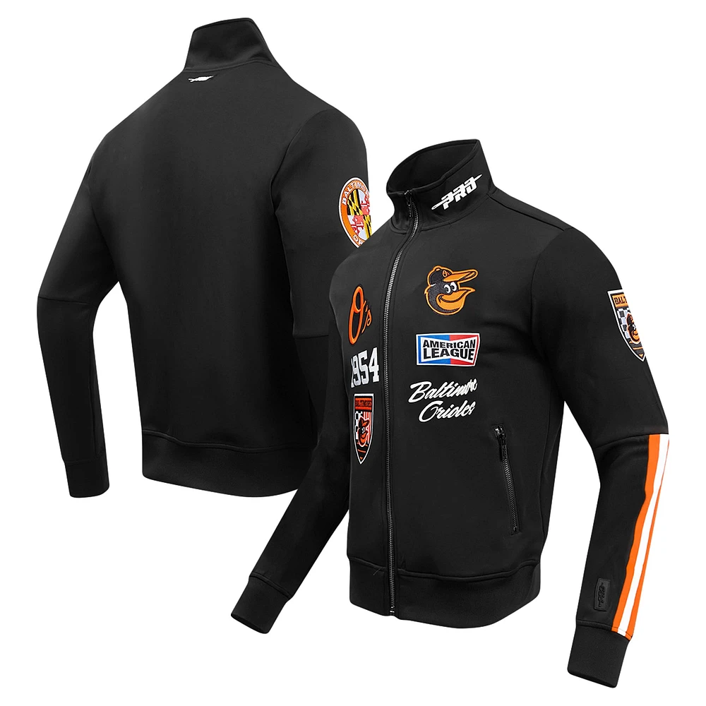 Veste de survêtement entièrement zippée Pro Standard pour hommes, Baltimore Orioles, Fast Lane, noire