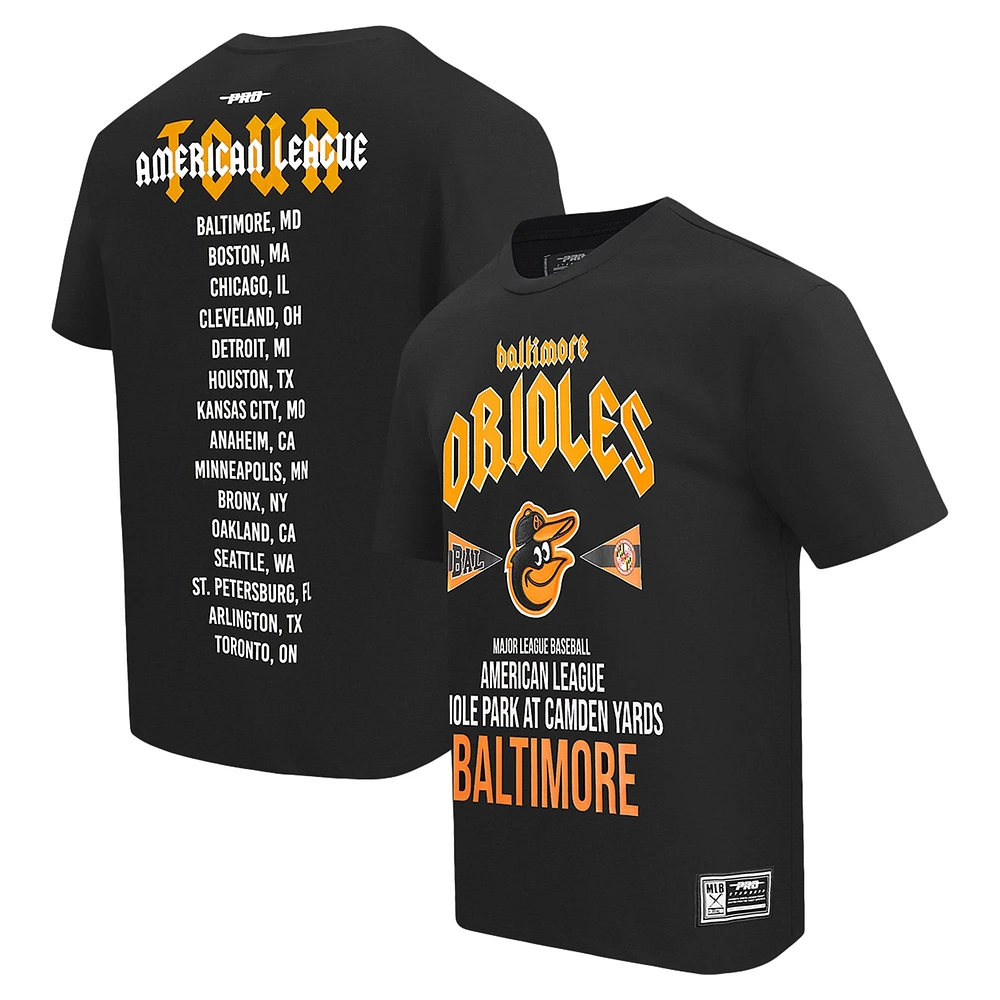 Men's Pro Standard Black Baltimore Orioles Oversized City Tour T-Shirt