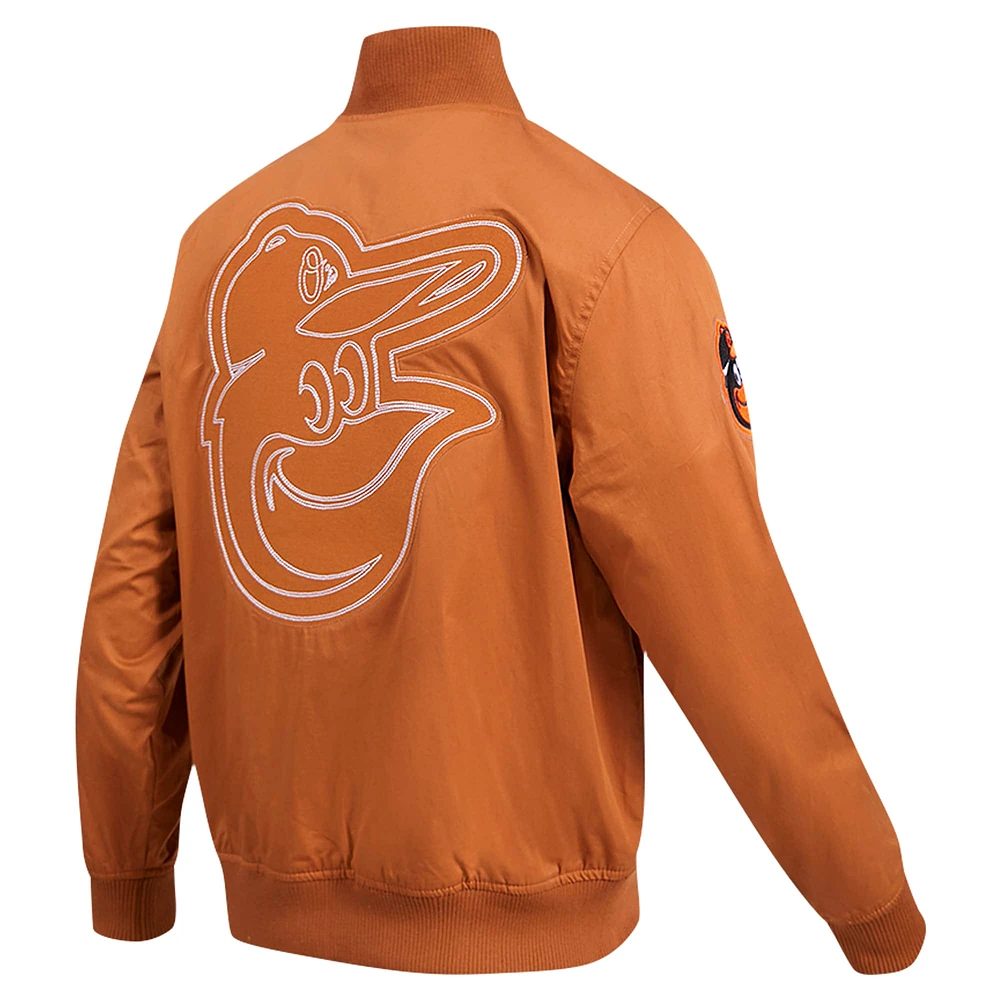 Veste entièrement zippée en sergé Pro Standard marron Baltimore Orioles Paint The City pour hommes