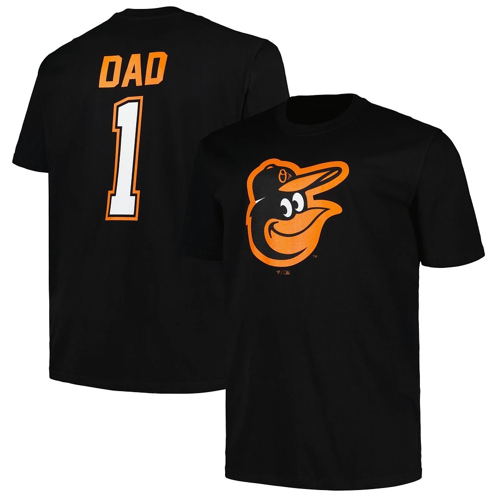 Men's Profile Black Baltimore Orioles Big & Tall #1 Dad T-Shirt