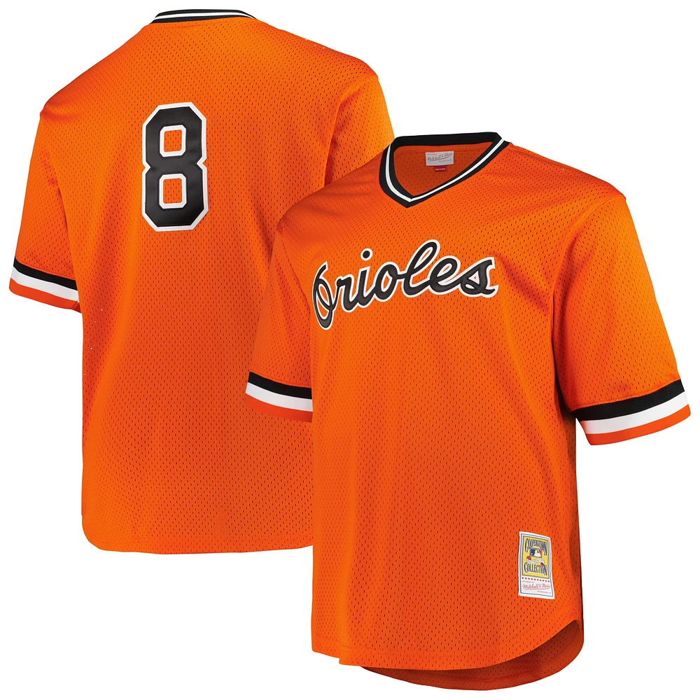 Profil pour homme Cal Ripken Jr. Orange Baltimore Orioles Big & Tall Cooperstown Collection Maillot d'entraînement au bâton en maille