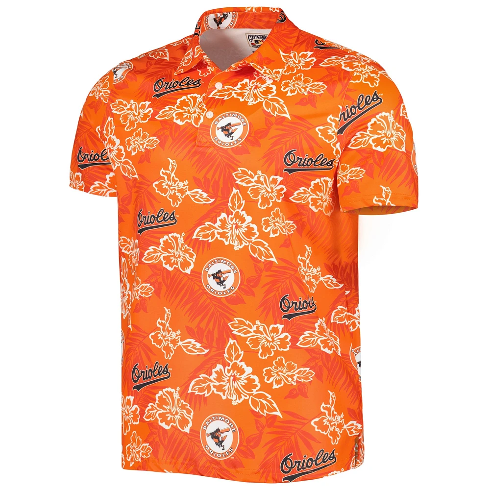 Polo Homme Reyn Spooner Orange Collection Baltimore Orioles Cooperstown Imprimé Puamana