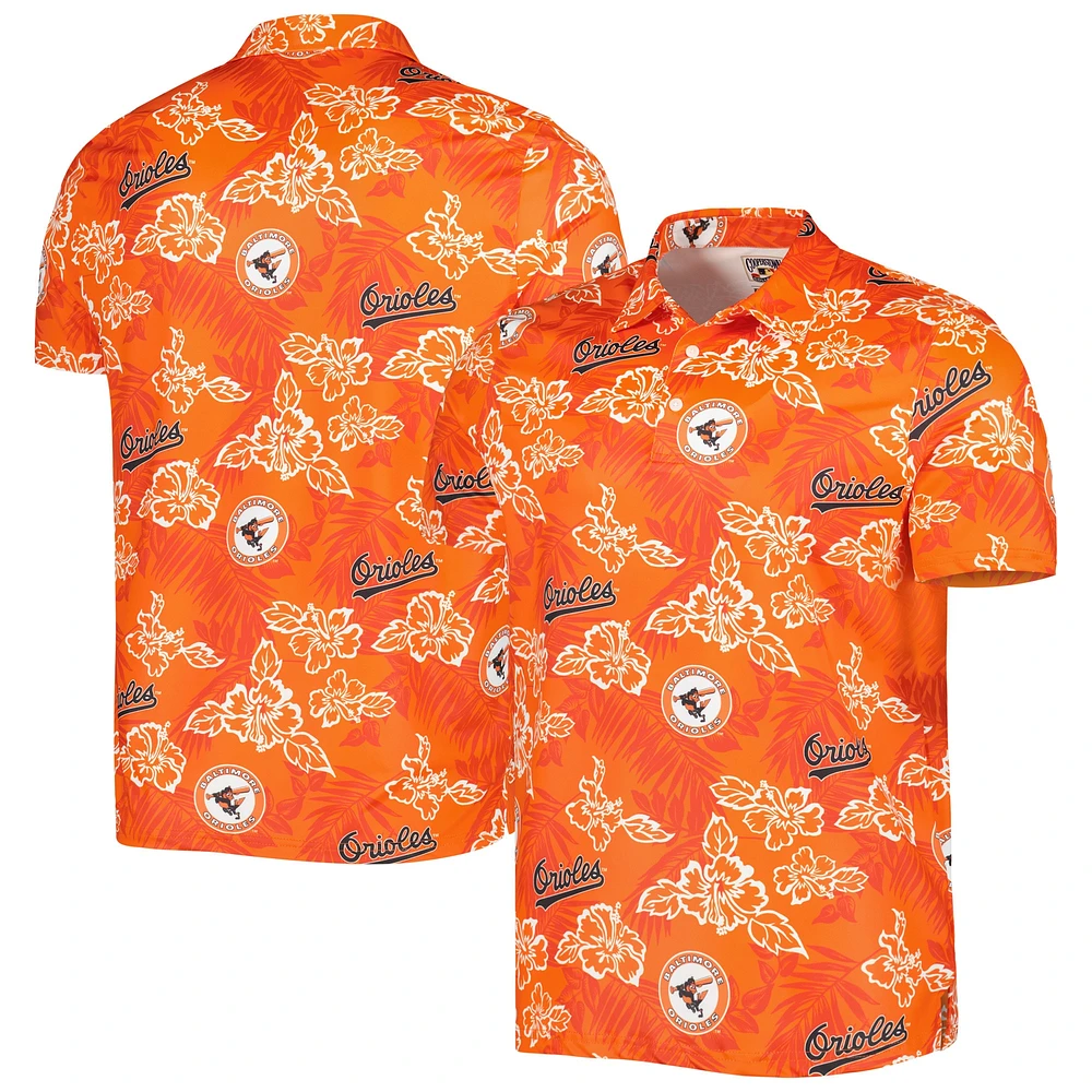 Polo Homme Reyn Spooner Orange Collection Baltimore Orioles Cooperstown Imprimé Puamana