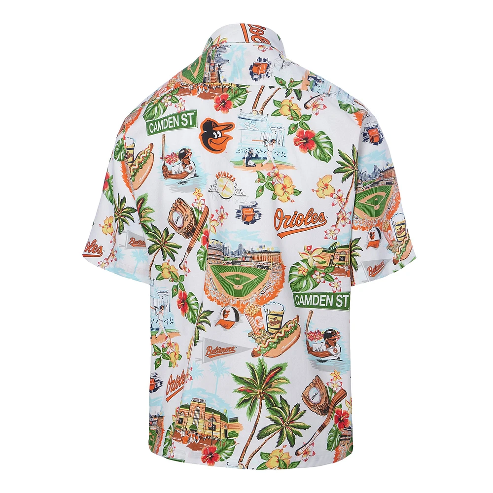 Men's Reyn Spooner White Baltimore Orioles Scenic Button-Up Shirt