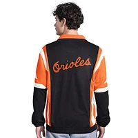 Men's Starter Black/Orange Baltimore Orioles Contender Tricot Full-Zip Track Jacket