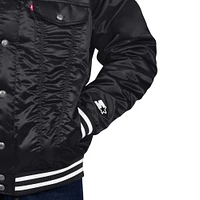 Veste de camionneur à bouton-pression en satin noir pour hommes Starter x Levi's Baltimore Orioles Silver Tab