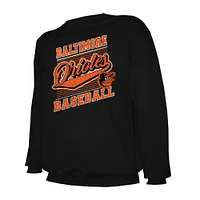 Men's Stitches Black Baltimore Orioles Pullover Sweatshirt