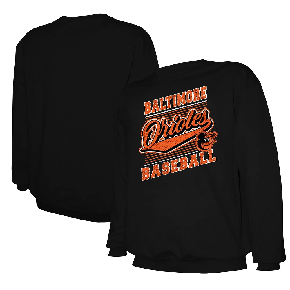 Men's Stitches Black Baltimore Orioles Pullover Sweatshirt