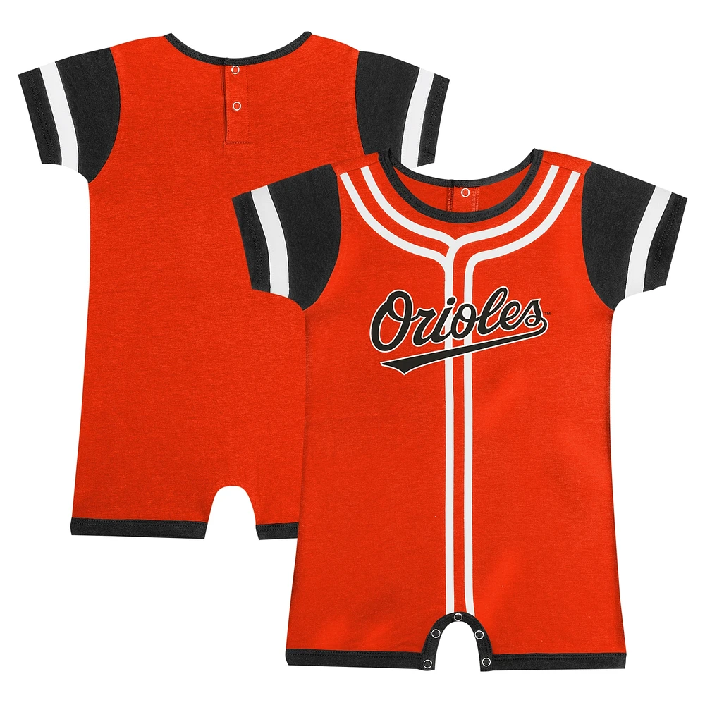 Newborn & Infant Fanatics Orange Baltimore Orioles Fast Pitch Romper