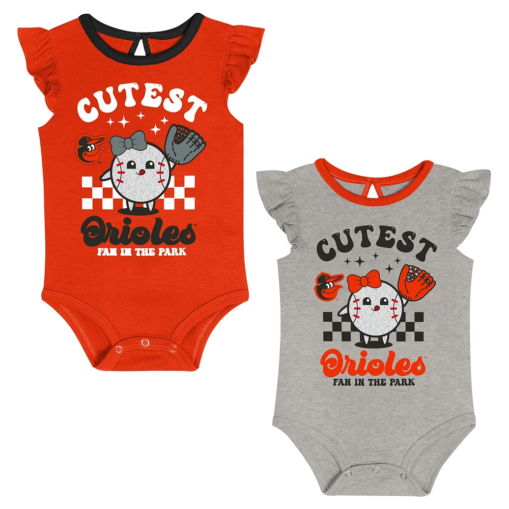 Ensemble de deux bodies Cutie Ball pour nouveau-né Baltimore Orioles