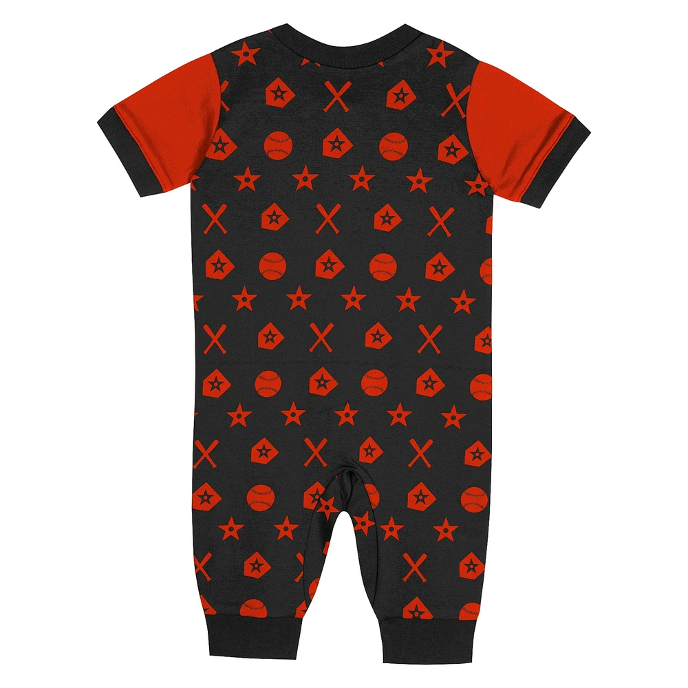 Newborn  Black Baltimore Orioles Hard 90 Coveralls