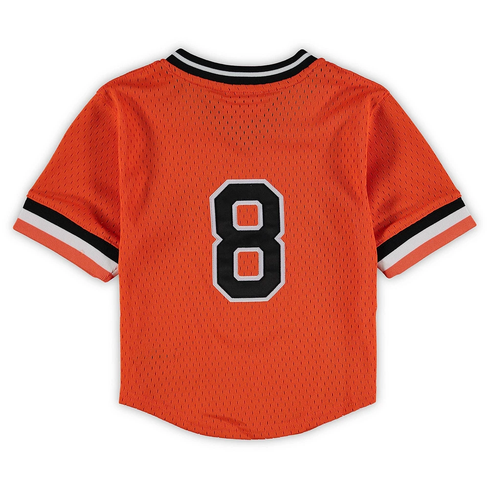 Preschool & Toddler Mitchell Ness Cal Ripken Jr. Orange Baltimore Orioles Cooperstown Collection Mesh Batting Practice Jersey