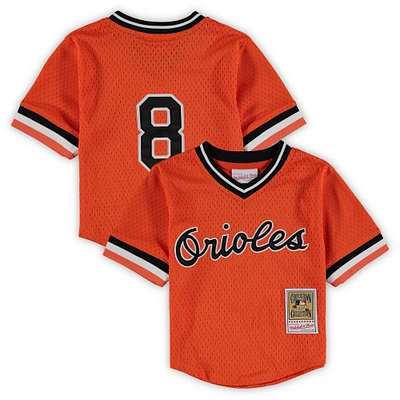 Preschool & Toddler Mitchell Ness Cal Ripken Jr. Orange Baltimore Orioles Cooperstown Collection Mesh Batting Practice Jersey