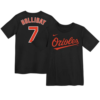 T-shirt avec nom et numéro des Orioles de Baltimore, Nike Jackson Holliday pour enfants d'âge préscolaire, noir