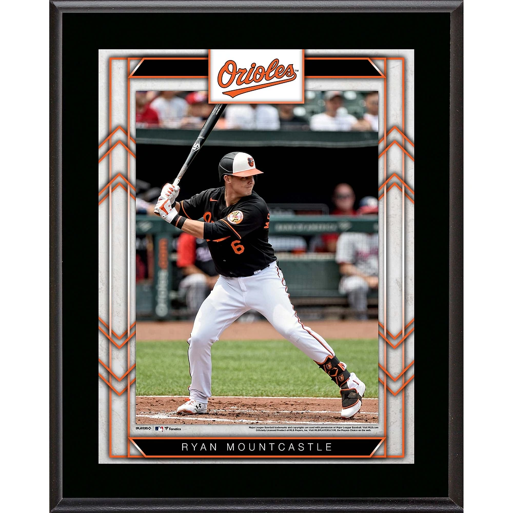 Plaque de joueur sublimée encadrée de 10,5" x 13" de Ryan Mountcastle, Orioles de Baltimore