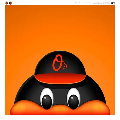The Bird Baltimore Orioles 12'' x 12'' Minimalist Mascot Poster Print