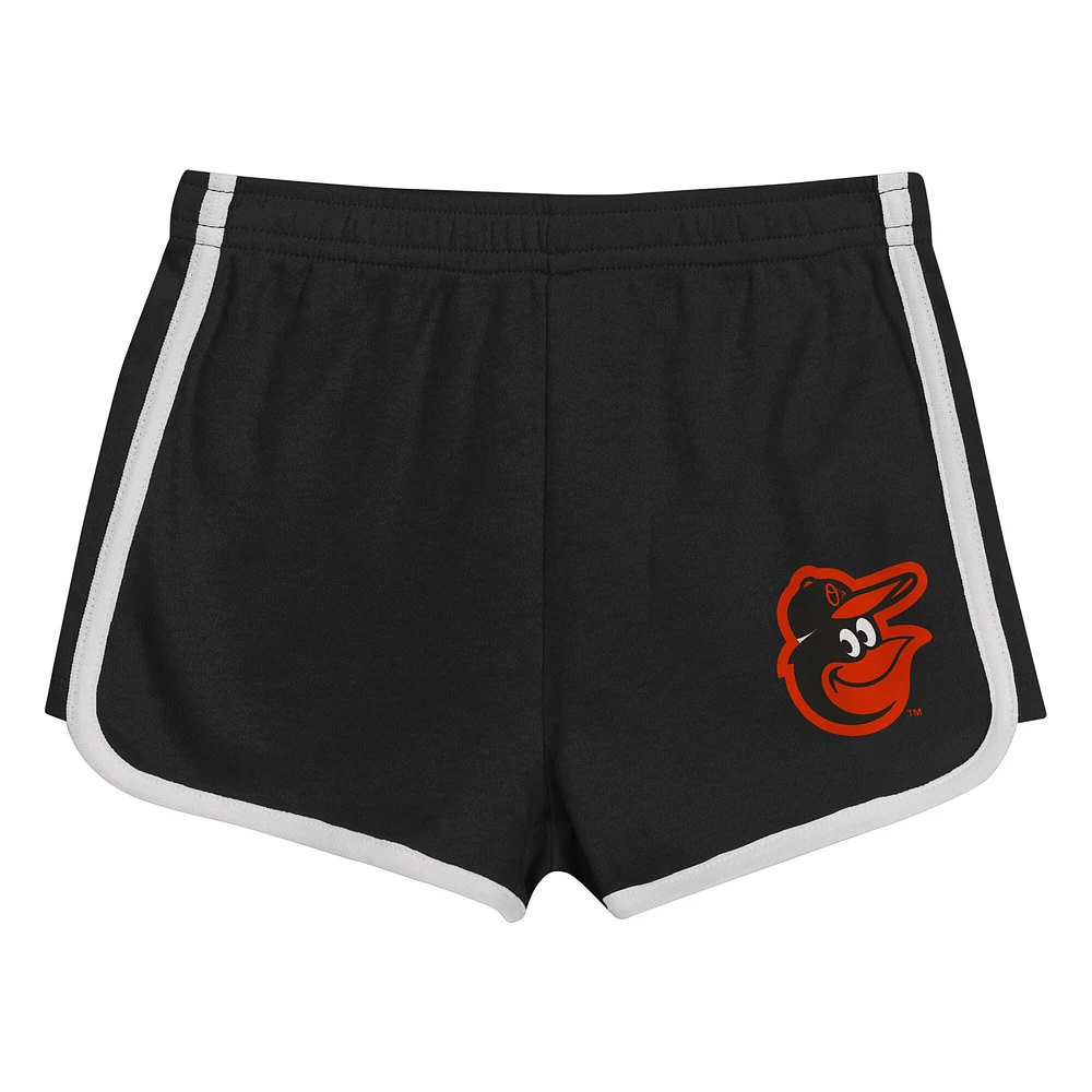 Toddler  Black Baltimore Orioles Double Run T-Shirt & Shorts Set