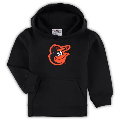 Baltimore Orioles Toddler Team Primary Logo Fleece Pullover Hoodie - Black