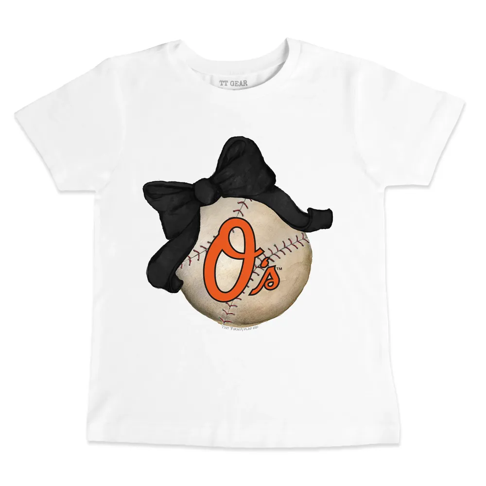 Lids Baltimore Orioles Tiny Turnip Toddler Baseball Bow T-Shirt