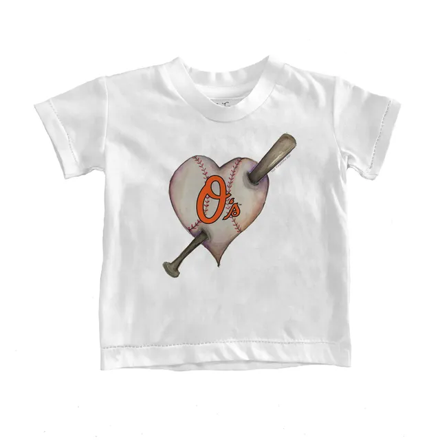 Toddler Tiny Turnip White/Black Baltimore Orioles Stega 3/4-Sleeve Raglan T- Shirt