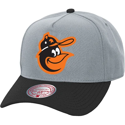 Unisex Mitchell & Ness  Gray Baltimore Orioles Basic Coop Pro Adjustable Hat