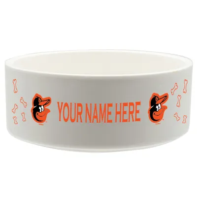 Baltimore Orioles 20oz. Personalized Pet Bowl - White