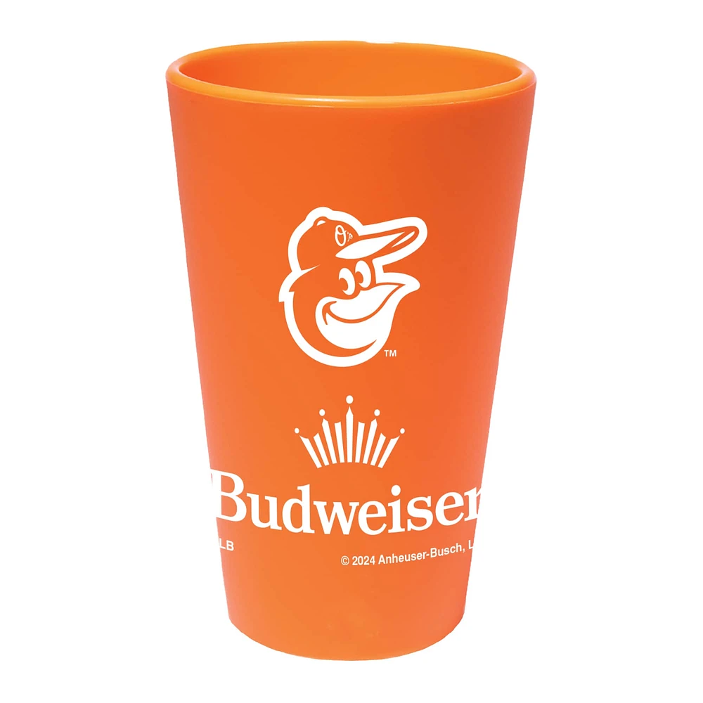 WinCraft Baltimore Orioles MLB x Budweiser 16oz. Silicone Pint Glass