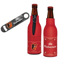 WinCraft Baltimore Orioles MLB x Budweiser Ouvre-bouteille et 2 refroidisseurs de bouteilles