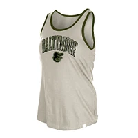Women's New Era  Cream Baltimore Orioles Armed Forces Tank Top