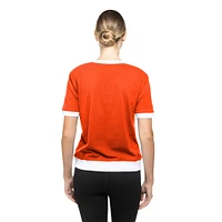 Women's New Era  Orange Baltimore Orioles Game Day Rhinestone V-Neck T-Shirt