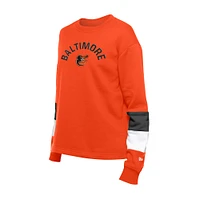 Sweat-shirt à col rond orange Gameday des Baltimore Orioles de New Era pour femme