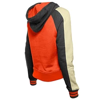 Women's New Era  Orange Baltimore Orioles Throwback Cropped Raglan Pullover Hoodie