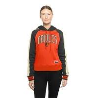 Women's New Era  Orange Baltimore Orioles Throwback Cropped Raglan Pullover Hoodie
