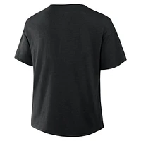 Women's Profile  Black Baltimore Orioles Plus Wordmark Notch Neck T-Shirt