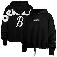 Women's '47  Black Baltimore Orioles City Connect Venice Cropped Pullover Hoodie