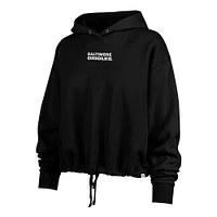 Women's '47  Black Baltimore Orioles City Connect Venice Cropped Pullover Hoodie