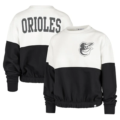 Women's '47 White/Black Baltimore Orioles Take Two Bonita Pullover Sweatshirt