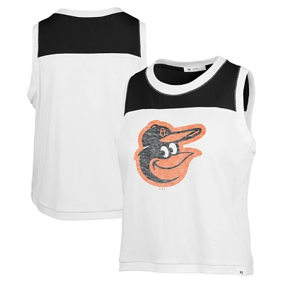 Women's '47 White Baltimore Orioles Premier Zoey Waist Length Tank Top