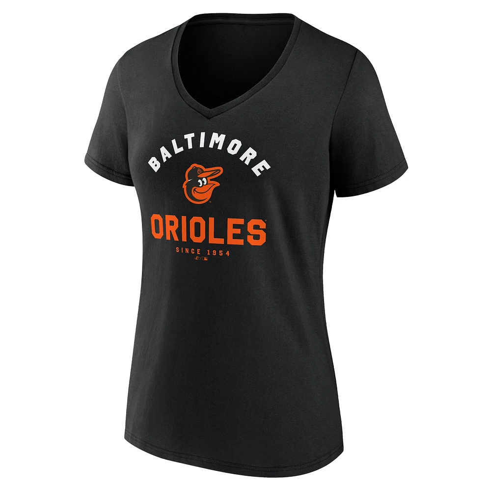 Women's  Black Baltimore Orioles Unrivaled V-Neck T-Shirt