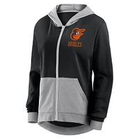 Sweat à capuche entièrement zippé en French Terry Hit It des Baltimore Orioles Fanatics pour femmes