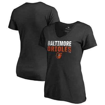 Baltimore Orioles Fanatics Branded Women's Fade Out V-Neck T-Shirt - Black