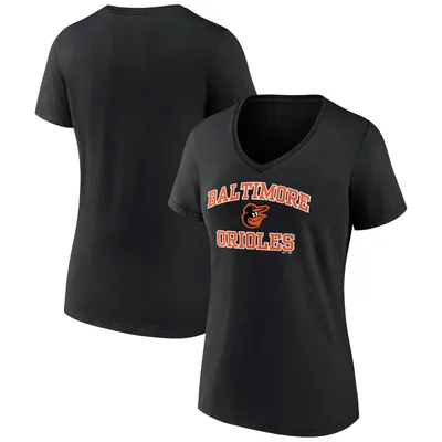 Baltimore Orioles Fanatics Branded Women's Heart and Soul V-Neck T-Shirt - Black