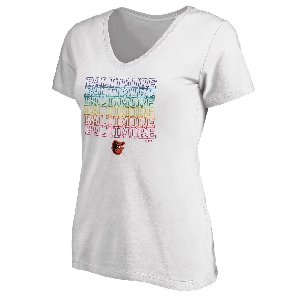 Baltimore Orioles Pride Graphic T-Shirt - White - Womens