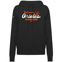 Women's Levelwear Black Baltimore Orioles Accolade Adorn Monument Pullover Hoodie