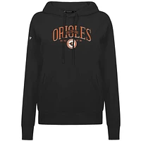 Sweat à capuche noir Baltimore Orioles Adorn Throwback Spellout pour femme Levelwear