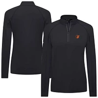 Women's Levelwear Black Baltimore Orioles Kinetic Insignia 2.0 Raglan Quarter-Zip Top