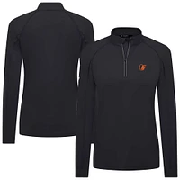 Women's Levelwear Black Baltimore Orioles Kinetic Insignia 2.0 Raglan Quarter-Zip Top