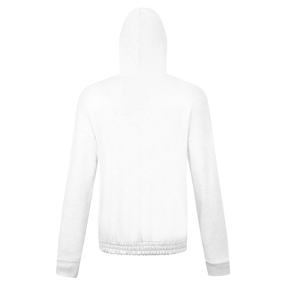 Women's Levelwear  White Baltimore Orioles St. Patrick's Day Waterfall Boots Pullover Hoodie